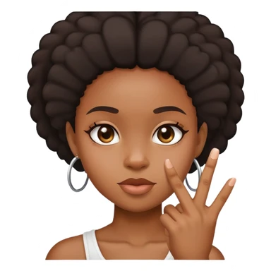 Black girl with middle finger up sticker