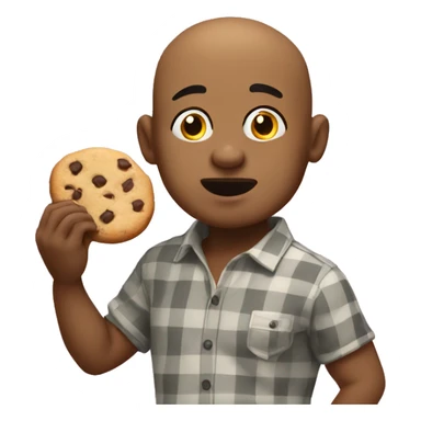 Big bald boy eating Cookie sticker