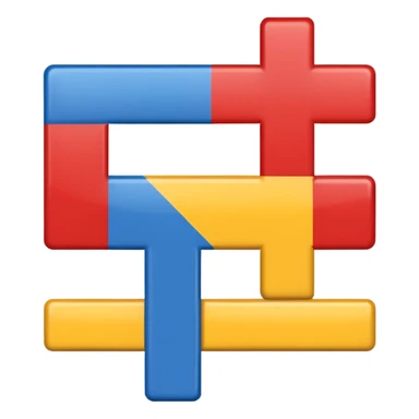 create a flag where the layout is like georgian one big cross for corner. the big cross i want is yellow and top right blue too left red bottom right red bottom left blue sticker