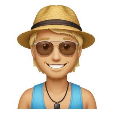 Blonde guy tourist in a beach from Lima, Peru sticker