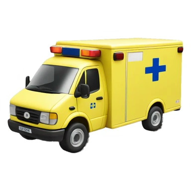 British NHS ambulance, yellow in colour  sticker