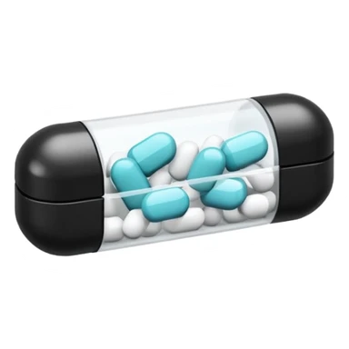 Minimalistic futuristic white&black pills pack emoji, black and white, flat vector design, high-tech clean UI icon sticker