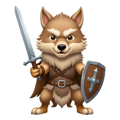Aggressive Viking wolf with sword sticker