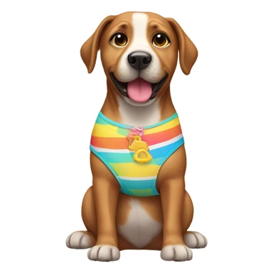 Dog wearing bikini sticker