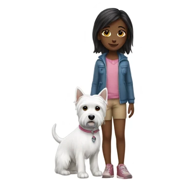 A girl with a westie dog sticker