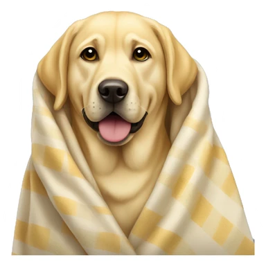 Yellow lab dog wrapped in a blanket sticker