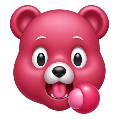 Gloomybear red bubblegum in mouth sticker