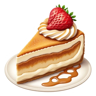 one slice of churro cheesecake with strawberries on top sticker