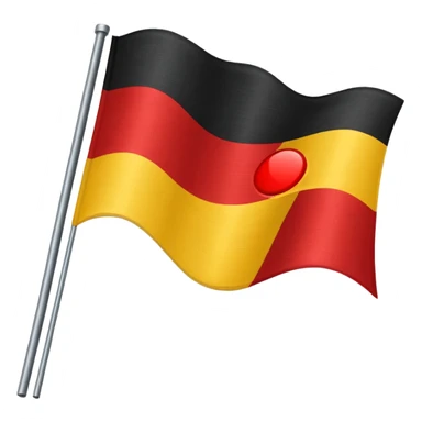 A wawy black and a red rectangle and a yellow circle flag sticker