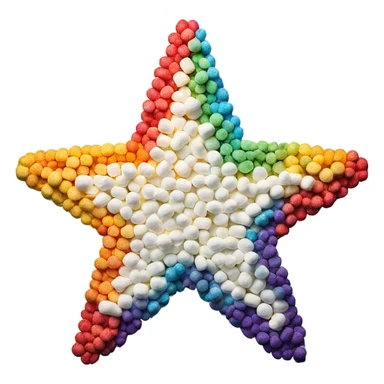 Shining rainbow star made of marshmallows sticker