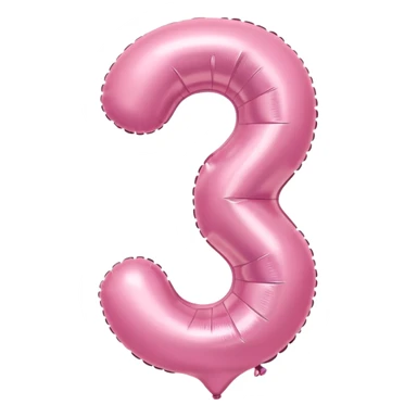 light pink balloon number 3 slightly tilted sticker