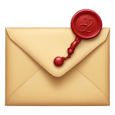 an envelope with a wax seal sticker