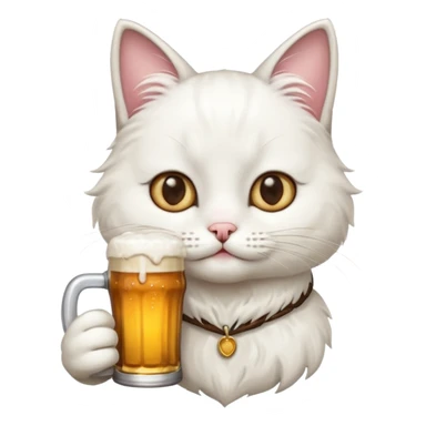 Cat White drink beer sticker