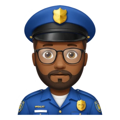 Police officer with glasses and beards black man sticker