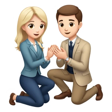 man on one knee with a ring sticker