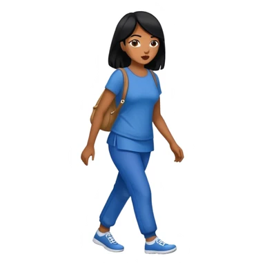 Women with black hair crip walking  sticker