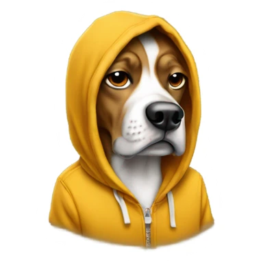 Rapping dog with hoodie sticker