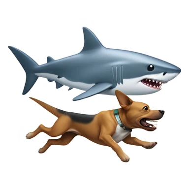 Shark running after dog  sticker