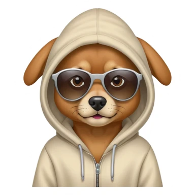 dog wearing a hoodie with sunglasses  sticker