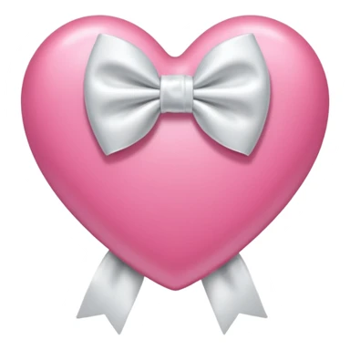 Pink heart with white bow  sticker