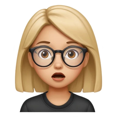 girl with glasses looking surprised into the distance sticker