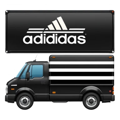 Adidas white stripes black truck sticker