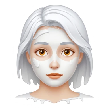 a woman covered and standing in white paint  sticker