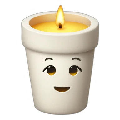 candle in a plaster pot sticker