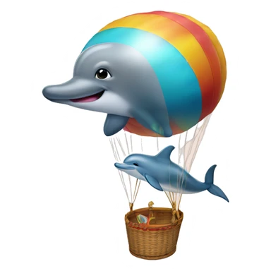 Dolphin in a hot air balloon  sticker