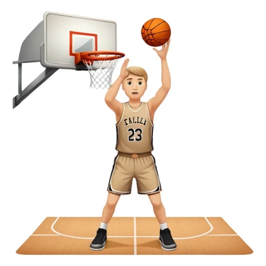 White Man shooting a free throw on the basketball court sticker