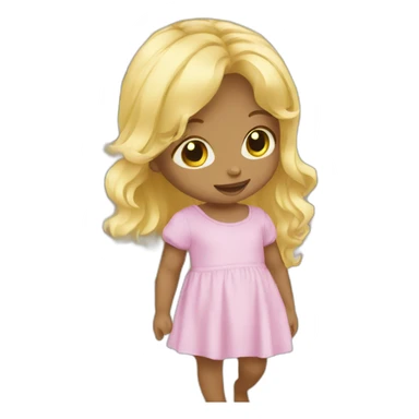 blond baby girl is shopping sticker