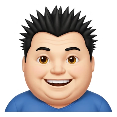 fat spiky haired happy man sticker