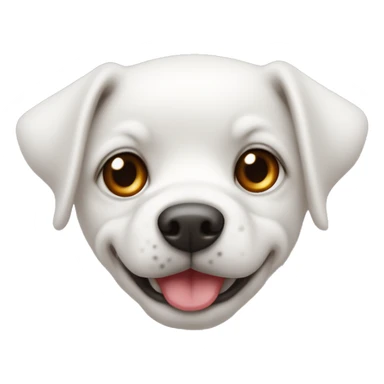 Un cane di piccole dimensioni bianco con gli occhi rossi che sbava sticker