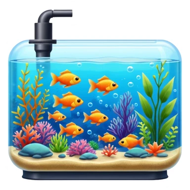A big bulky long fish tank with lots of aquatic life in it  sticker