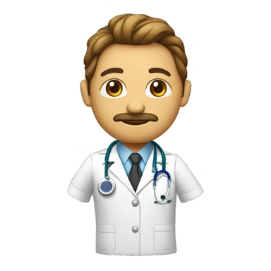 León pensando vestido de médico en la Habana  sticker