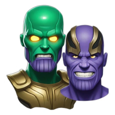 Thanos and gree sticker
