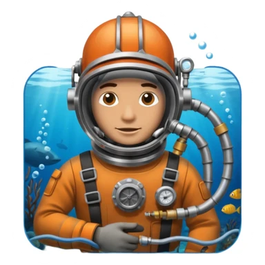 Buceador comercial trabajando, soldando una estructura metalica bajo agua sticker