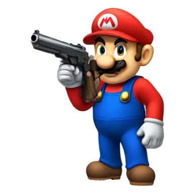 Mario With A Gun sticker