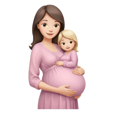 A beautiful pregnant woman standing in soft natural light near a window, gently holding her baby bump, wearing a flowing pastel dress, warm smile, cinematic photography, shallow depth of field, high resolution, soft tones, professional maternity photoshoot
 sticker