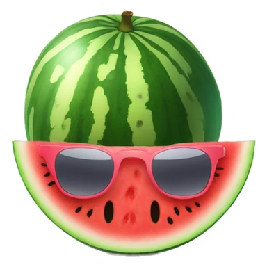 Water melon wear sun glasses with coffee sticker