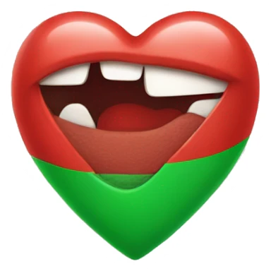 Half red half green heart sticker