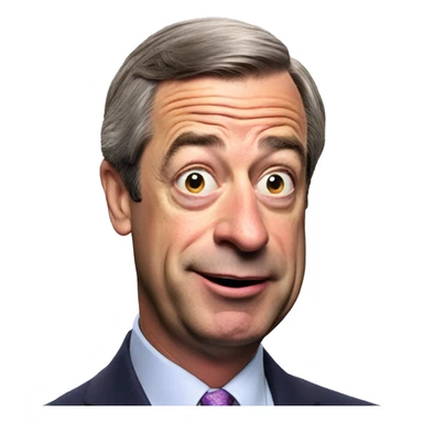 Nigel Farage looking to the left pulling the pog expression sticker