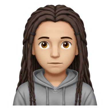 Lightskin with brown eyes and dark brown long dreads with a lining in the front sticker