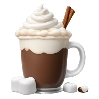 hot chocolate with whipped cream and marshmallows  sticker