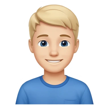 smiling boy in blue shirt sticker