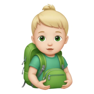 baby baby wear green backpack sticker