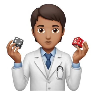 un doctor jugando a los dados sticker