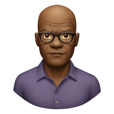 bald samuel l jackson serious wearing shirt sticker