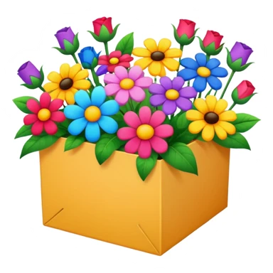 box full of flowers sticker