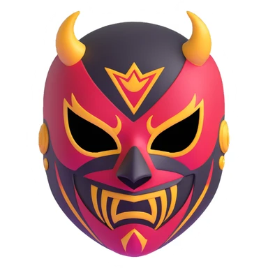 colorful sinister luchador mask with evil expression sticker
